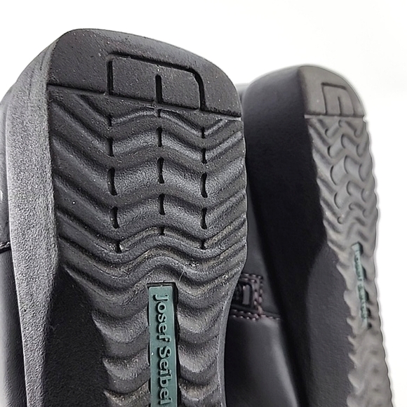 Josef Seibel Black Leather Ankle Boots White Stitching Square Toe & Heel Size 39 - Picture 10 of 16